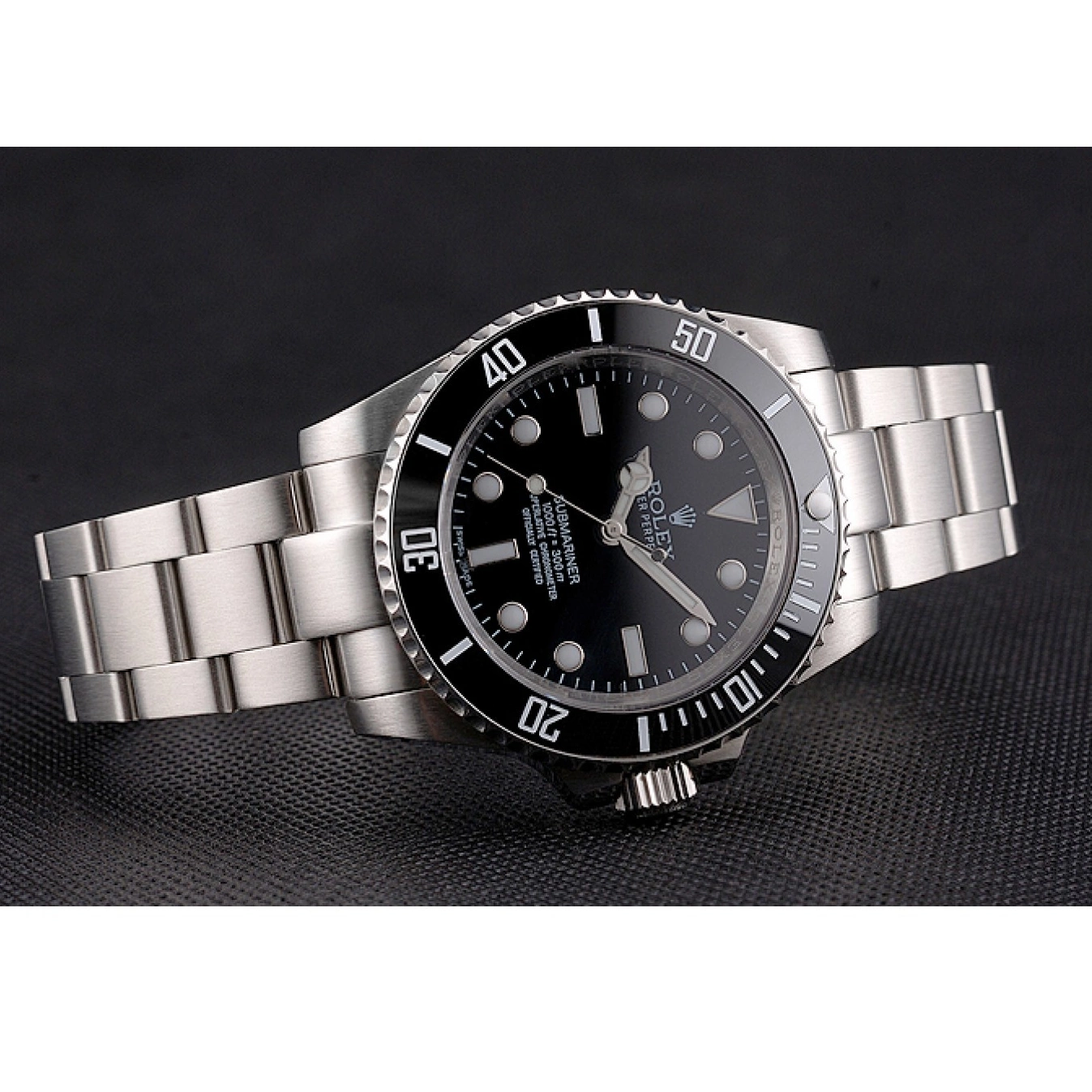 Aaa replica watch And Swiss No Date Dial Bezel Bracelet Rolex And Steel Case Stainless Black Submariner 0518